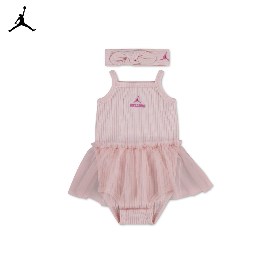 Jordan Girls 2-Piece Headband & Tutu Bodysuit Box Set (Newborn)