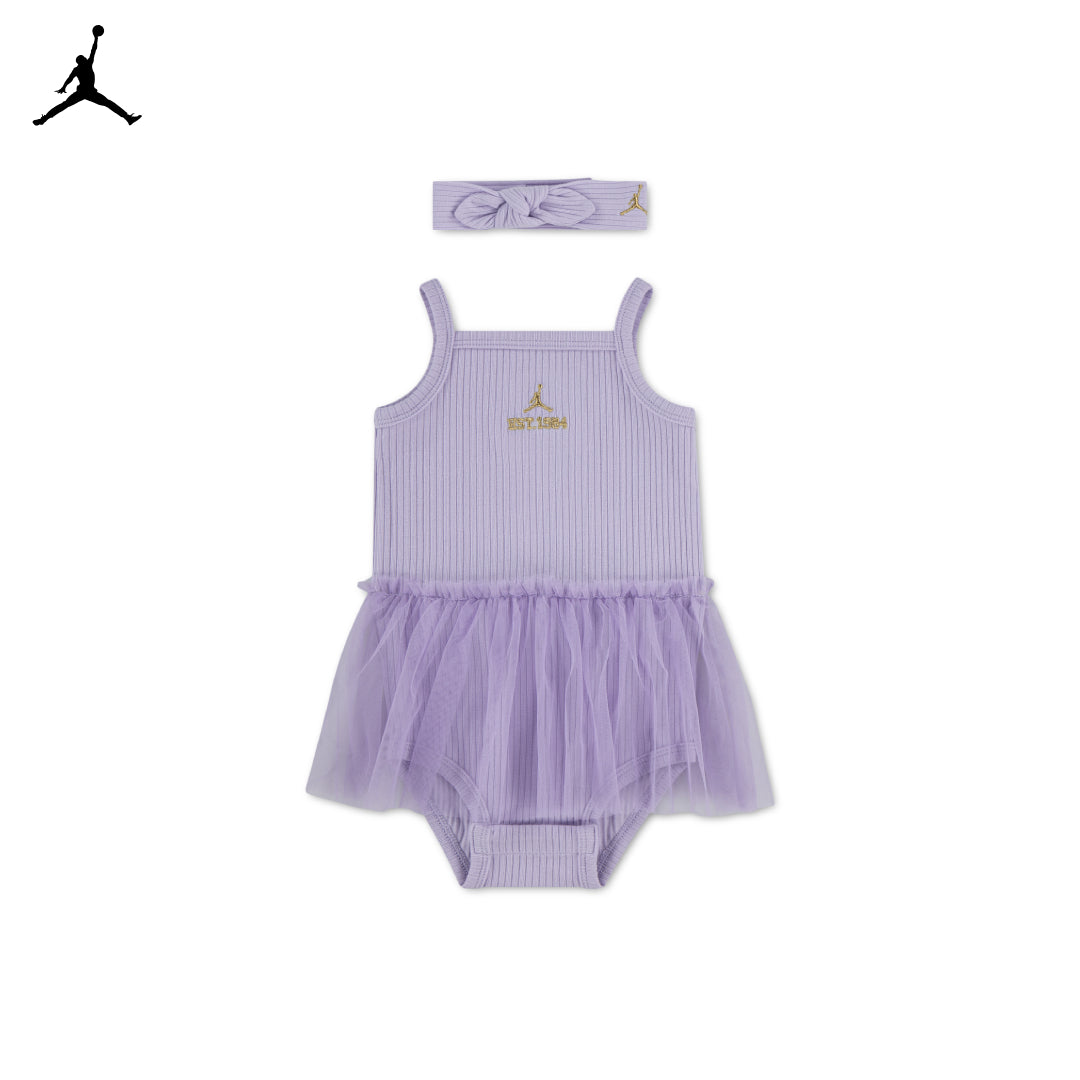 Jordan Girls 2-Piece Headband & Tutu Bodysuit Box Set (Newborn)
