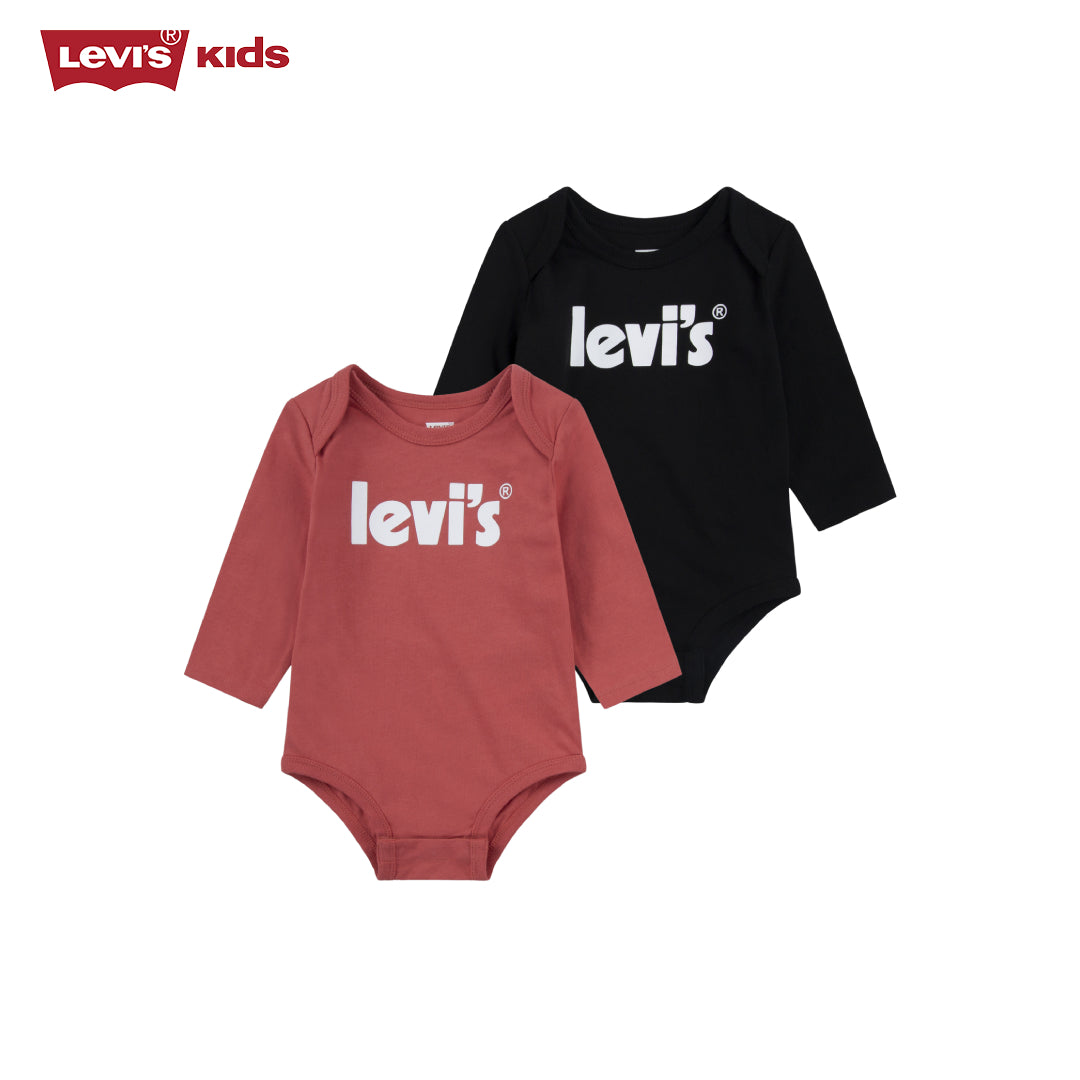 Levi's 2-Pack Poster Logo Long Sleeve Bodysuit Gift Set (Newborn)
