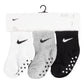 Nike 3-Pack Core Swoosh Gripper Ankle Socks (Newborn)